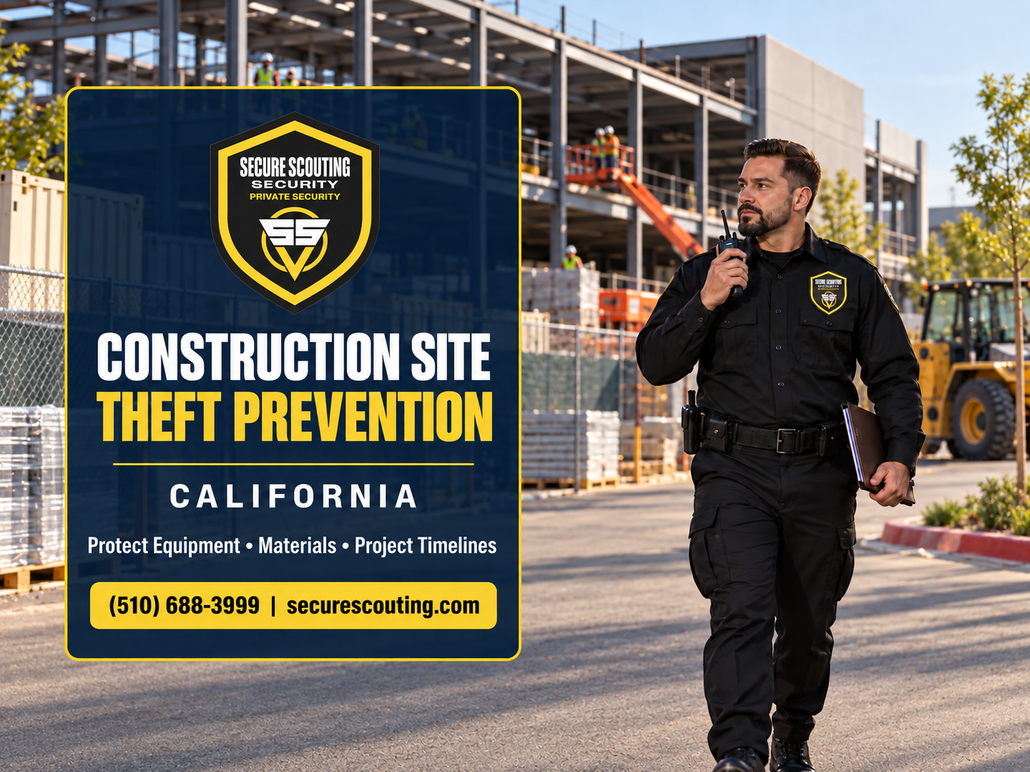 Construction site theft prevention California security guard