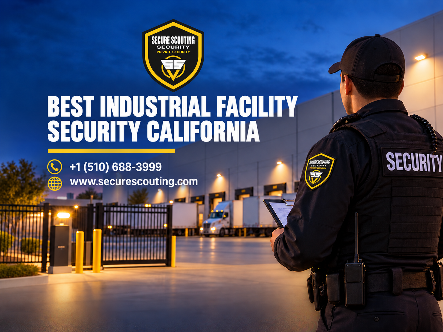 Industrial Facility Security California officer conducting access control at a commercial industrial property.